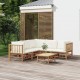 Sonata Set mobilier de grădină cu perne alb crem, 6 piese, bambus