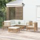 Sonata Set mobilier de grădină, cu perne alb crem, 8 piese, bambus