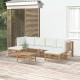 Sonata Set mobilier de grădină cu perne alb crem, 7 piese, bambus