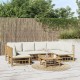 Sonata Set mobilier de grădină cu perne alb crem, 7 piese, bambus