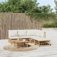 Sonata Set mobilier de grădină cu perne alb crem, 6 piese, bambus