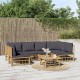 Sonata Set mobilier de grădină cu perne gri închis, 7 piese, bambus