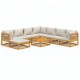 Sonata Set mobilier grădină cu perne gri deschis, 9 piese, lemn pin
