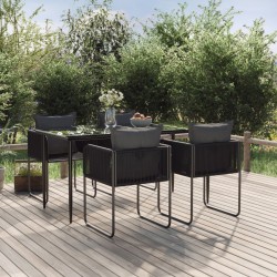 Sonata Set de servit masa pentru grădină, 5 piese, negru