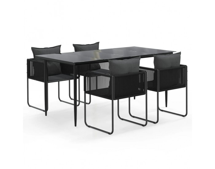 Sonata Set de servit masa pentru grădină, 5 piese, negru