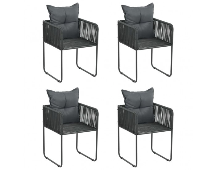 Sonata Set de servit masa pentru grădină, 5 piese, negru