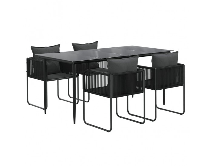 Sonata Set de servit masa pentru grădină, 5 piese, negru