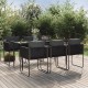 Sonata H Градински трапезен комплект, 7 части, черен