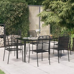 Sonata H Градински комплект, 7 части, черен, памучно въже и стомана - Seturi pentru exterior
