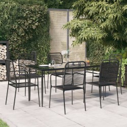 Sonata H Градински комплект, 7 части, черен, памучно въже и стомана - Seturi pentru exterior