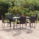 Sonata Set mobilier de grădină, 7 piese, negru, poliratan