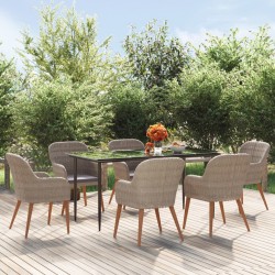 Sonata H Градински трапезен комплект с възглавници, 7 части, кафяв - Seturi pentru exterior