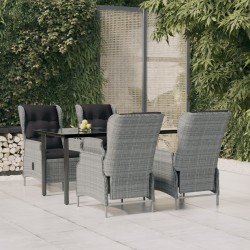 Sonata H Градински трапезен комплект от 5 части, светлосив, полиратан - Seturi pentru exterior