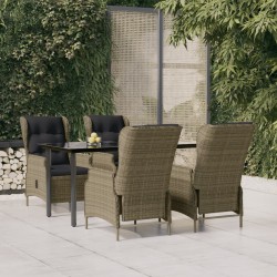 Sonata H Градински трапезен комплект от 5 части, кафяв, полиратан - Seturi pentru exterior