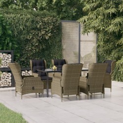 Sonata H Градински трапезен комплект от 7 части, кафяв, полиратан - Seturi pentru exterior