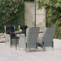 Sonata H Градински трапезен комплект от 5 части, светлосив, полиратан - Seturi pentru exterior
