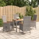 Sonata Set mobilier de grădină cu perne, 5 piese, gri, poliratan