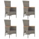 Sonata Set mobilier de grădină cu perne, 5 piese, gri, poliratan