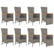 Sonata Set mobilier grădină cu perne, 9 piese, gri, poliratan