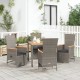 Sonata Set mobilier de grădină cu perne, 5 piese, gri, poliratan