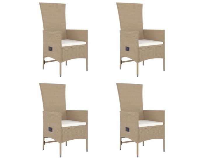 Sonata Set mobilier de grădină cu perne, 5 piese, bej, poliratan