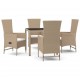 Sonata Set mobilier de grădină cu perne, 5 piese, bej, poliratan