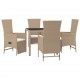 Sonata Set mobilier de grădină cu perne, 5 piese, bej, poliratan