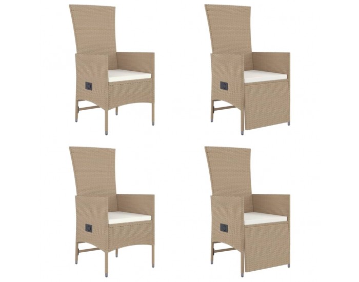 Sonata Set mobilier de grădină cu perne, 5 piese, bej, poliratan