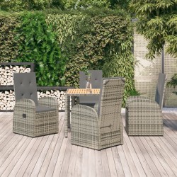 Sonata Set mobilier de grădină cu perne, 5 piese, gri, poliratan