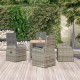 Sonata Set mobilier de grădină cu perne, 5 piese, gri, poliratan