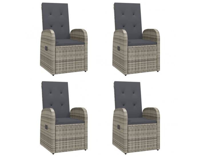 Sonata Set mobilier de grădină cu perne, 5 piese, gri, poliratan
