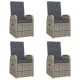 Sonata Set mobilier de grădină cu perne, 5 piese, gri, poliratan