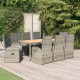 Sonata Set mobilier grădină cu perne, 9 piese, gri, poliratan