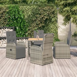 Sonata Set mobilier de grădină cu perne, 5 piese, gri, poliratan