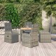 Sonata Set mobilier de grădină cu perne, 5 piese, gri, poliratan