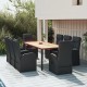 Sonata Set mobilier de grădină cu perne, 9 piese, negru, poliratan