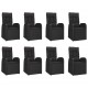 Sonata Set mobilier de grădină cu perne, 9 piese, negru, poliratan