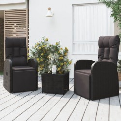 Sonata H Градински лаундж комплект от 3 части черен полиратан и стомана - Seturi pentru exterior
