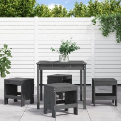 Sonata H Градински трапезен комплект от 5 части, сив, масивно дърво бор - Seturi pentru exterior