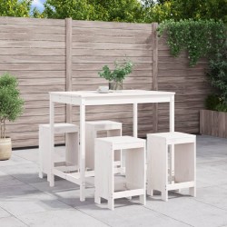 Sonata H Градински бар комплект от 5 части, бял, масивно дърво бор - Seturi pentru exterior