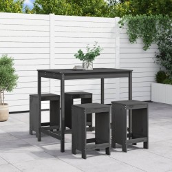Sonata H Градински бар комплект от 5 части, сив, масивно дърво бор - Seturi pentru exterior