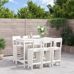 Sonata H Градински бар комплект от 7 части, бял, масивно дърво бор - Seturi pentru exterior