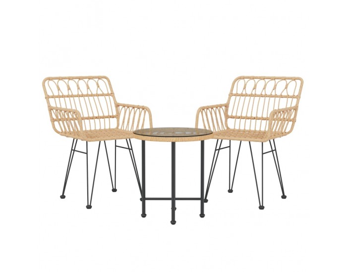 Sonata Set mobilier de grădină, 3 piese, poliratan
