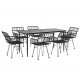 Sonata Set mobilier de grădină, 7 piese, negru, poliratan