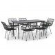 Sonata Set mobilier de grădină, 7 piese, negru, poliratan