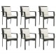 Sonata Set mobilier de grădină cu perne, 7 piese, negru, poliratan