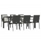 Sonata Set mobilier de grădină cu perne, 7 piese, negru, poliratan