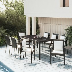 Sonata Set mobilier de grădină cu perne, 9 piese, negru, poliratan