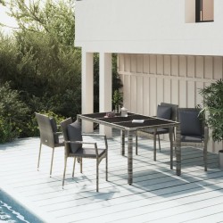 Sonata Set mobilier de grădină cu perne, 5 piese, gri, poliratan