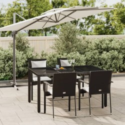 Sonata H Градински трапезен комплект възглавници 5 части черен полиратан - Seturi pentru exterior